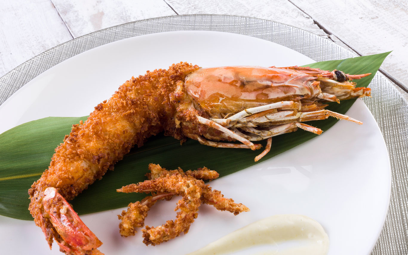 langostino jumbo con panko y wasabi