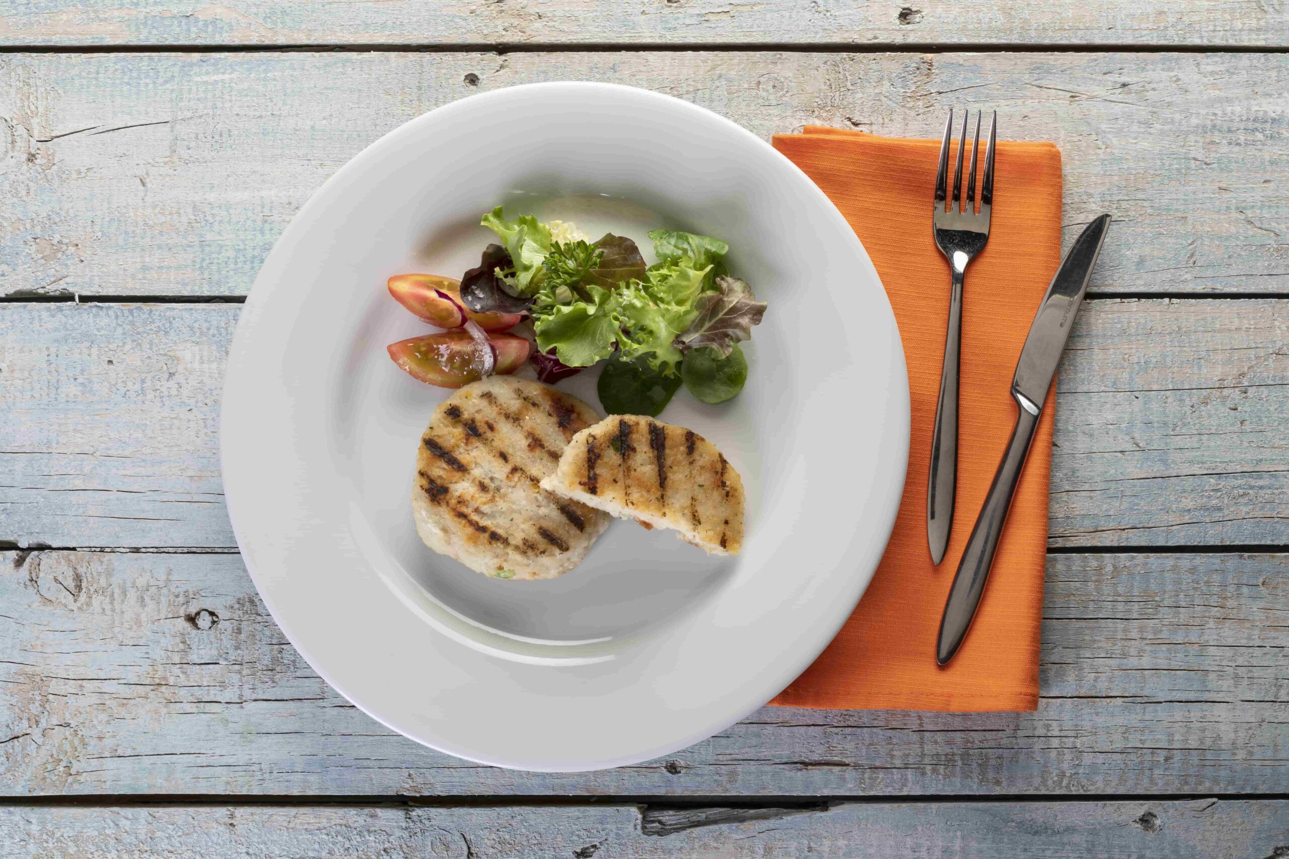 Medallon de bacalao con vegetales fish solutions para hosteleria