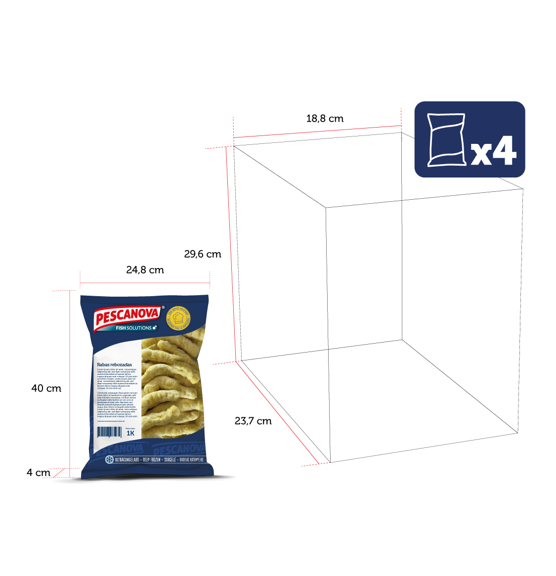 Foto packaging Rabas Rebozadas 1Kg 4Kg - ONLINE