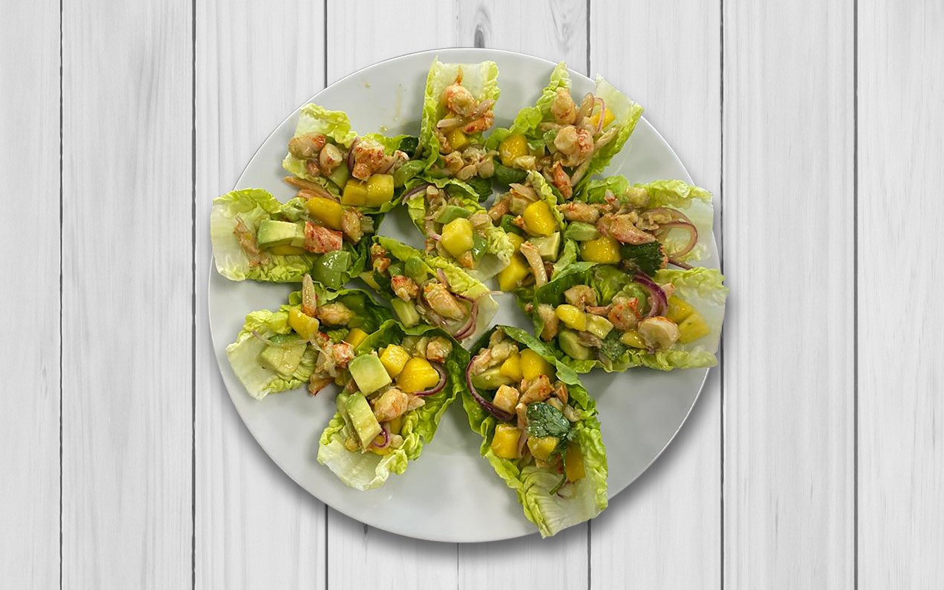 Ensalada de langosta con mango y aguacate 2