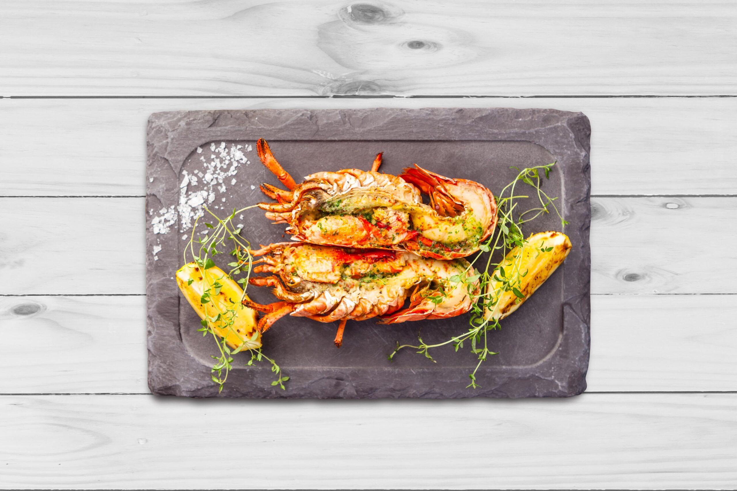 Foto receta langosta aromatizada con mantequilla de hierbas y limón pescanova fish solutions